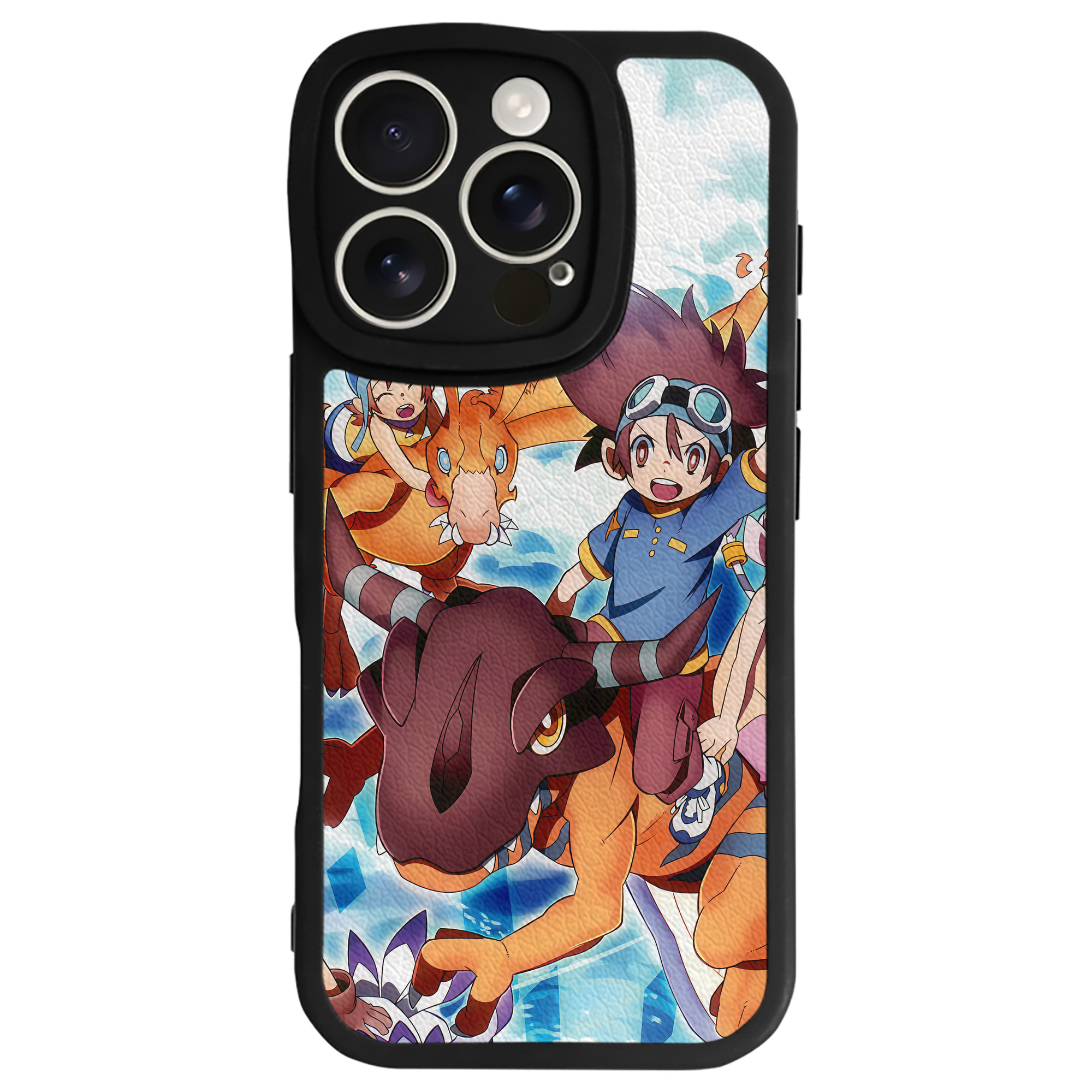 （画像用） Digimon デジタルモンスター/デジモン 【iPhone 16シリーズ対応】シリコンスマホケース（レザー調） 材質：シリコン